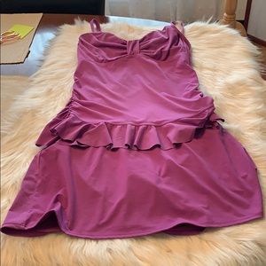 Lands End Size 8 Tankini 2 Piece Purple